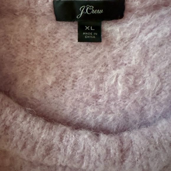 J.Crew Women’s Sweater XL Lavender Purple Alpaca Merino Wool Blend Puffed Sleeve - Picture 3 of 5